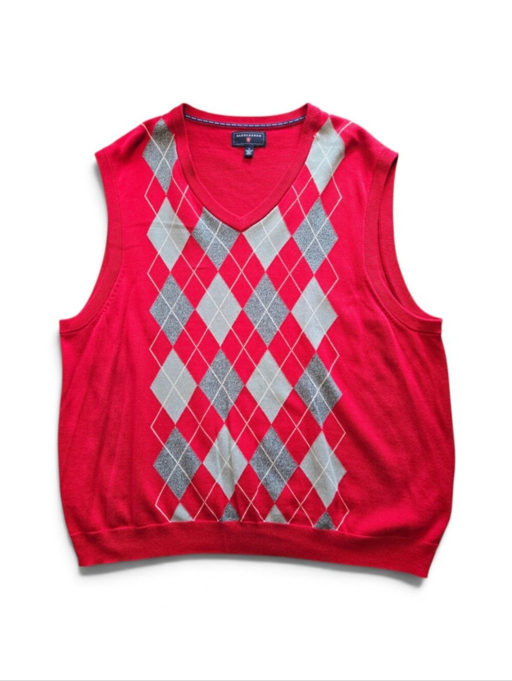 Saddlebred Men's Red Argyle Diamond Sweater Vest, XL Teacher Professor